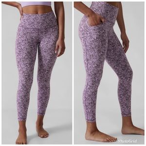 Athleta Salutation Stash Pocket II Textured 7/8 Moonflower Deep Crocus Violet